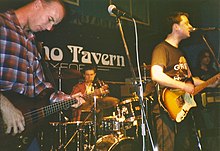 The Chills (left to right): Justin Harwood, James Stephenson, Martin Phillipps, Andrew Todd, Oxford, United Kingdom, 1989
