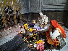 Interior of Shiva deul at Egra