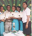 Winning Association of Science Teachers of Jamaica 2005 Science Quiz Competition Junior team and coach.
