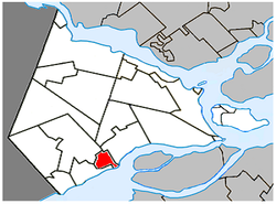 Location within Vaudreuil-Soulanges RCM