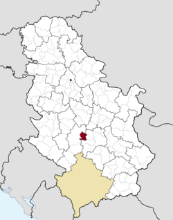 Location of the municipality of Vrnjačka Banja within Serbia