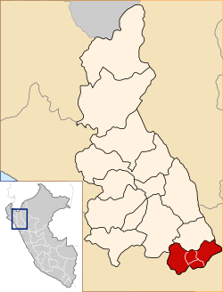 Location of Cajabamba in the Cajamarca Region