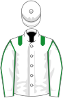White, green epaulettes, white sleeves, green seams, white cap