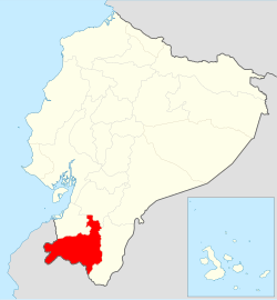 Location of Loja Province in Ecuador