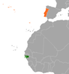 Location map for Guinea-Bissau and Portugal.