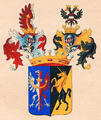 The coat of arms of the Counts Krakowský of Kolowrat, Barons of Újezd (the Březnický lineage who inherited the possessions and the coat of arms of the Jeníšek of Újezd)