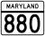 Maryland Route 880 marker