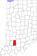 Martin County's location in Indiana