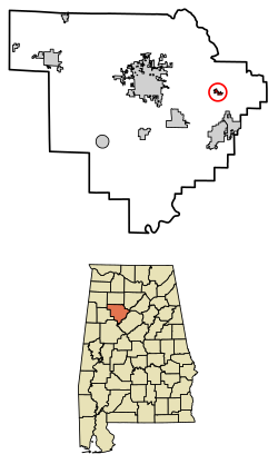 Location of Sipsey in Walker County, Alabama.