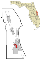 Location in Brevard County and the U.S. state of Florida