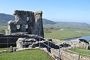 View over Ruins and river Towy