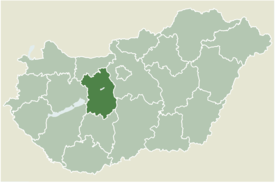 Location of TFejér county in Hungary
