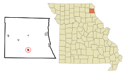 Location of Ewing, Missouri