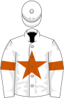 White, orange star, orange armlet on sleeves, white cap