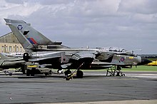 A Panavia Tornado GR1 of the SAOEU at Boscombe Down in July 1998.