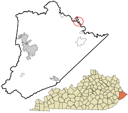 Location in Pike County and the state of Kentucky.