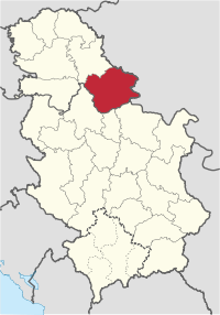 Location of the South Banat District within Serbia