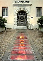 The front door of a Standesamt in Villach