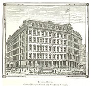 Russell House, 1850, in the site of First National Bank Building.