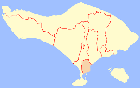 Map of Denpasar City in Bali
