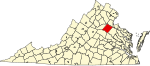 State map highlighting Spotsylvania County