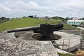 One of two 6 inch Mk VII guns, on Central Pivot Mk II mount, and two 9.2 inch Mk. Xs. St. David's Battery. 2011.