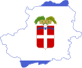 Flag map of the Province of Turin