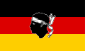 Flag of Germany with a Moor's head in the center