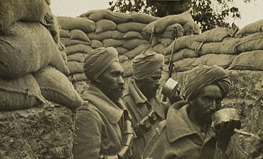 Indian soldiers in the trenches