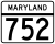 Maryland Route 752 marker