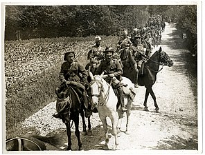 Meerut Cavalry Brigade marches near Fenges, France