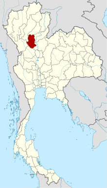 Map of Thailand highlighting Sukhothai province