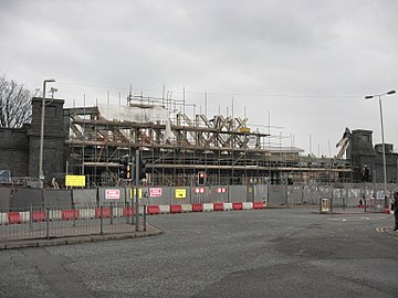 The same scene on 21 November 2009 with demolition well underway