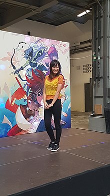 Emika Kamieda in a fan photo event in 2017