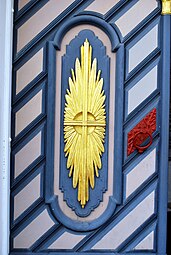 Closeup of front door designs
