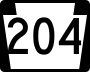 Pennsylvania Route 204 marker