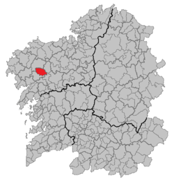 Location of A Baña within Galicia