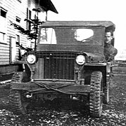 Early Willys MB ft. slat grille stationed in Alaska; period photo