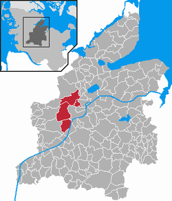 Map of Rendsburg-Eckernförde highlighting Fockbek