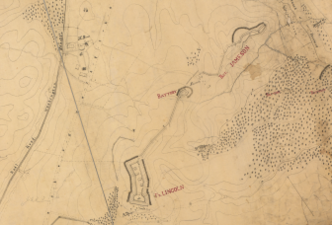 Fort Lincoln in 1863 with the batteries