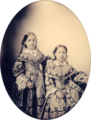 Brazilian princesses Leopoldina and Isabel (seated), 1855