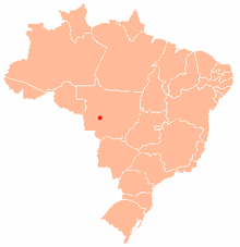 Map of Brazil with the location of Tangará da Serra highlighted
