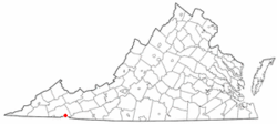 Location of Damascus, Virginia