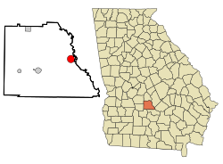 Location in Wilcox County and the state of Georgia