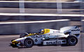 Keke Rosberg driving the Saudia-sponsored Williams FW09 at the 1984 Dallas GP
