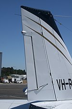 Rudder and trim tab on a light aircraft