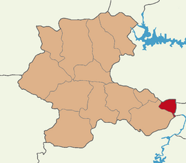 Map showing Doğanyol District in Malatya Province