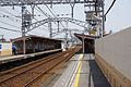 The elevated Hanshin Main Line platforms