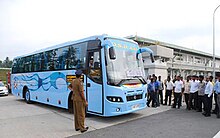 Luxury blue bus