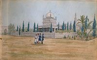 Mausoleum, Laul Baug, Seringapatam with tombs of Hyder Ali, his wife, and son Tippoo Saib, by Henry Jervis, Aug 1832